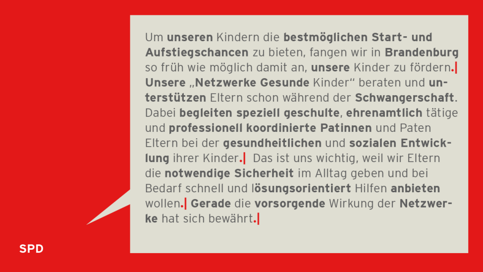 Visualisierung: Textanalyse SPD. (Quelle: rbb|24)