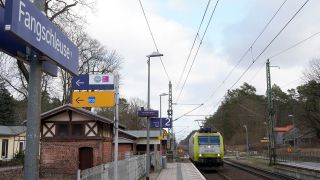Archivbild: Bahnhofs Fangschleuse in Brandenburg. (Quelle: dpa/Geisler)