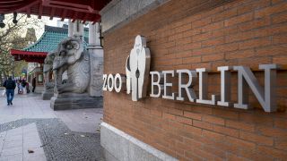 Symbolbild: «Zoo Berlin» steht an einer Fassade am Eingang zum Berliner Zoo (Quelle: dpa/Monika Skolimowska)