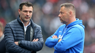 Sportdirektor Benjamin Weber (l.) und Trainer Pal Dardai müssen einen neuen Hertha-Kader bauen. (Foto: IMAGO / Pressefoto Baumann