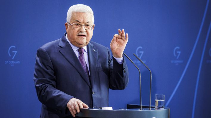 Archivbild:Mahmud Abbas, Präsidenten der Palästinensischen Autonomiebehörde, aufgenommen am 16.08.2022 bei einer Pressekonferenz im Bundeskanzleramt.(Quelle:picture alliance/PHOTOTEK/J.Schmitz)