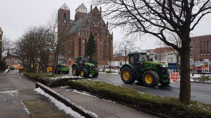 Bauernproteste am 12.01.24 in Prenzlau (Uckermark). (Quelle: rbb)