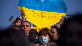 Ukraine-Kundgebung mit dem Ruf nach Hilfe © Robert Geiss