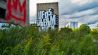 Im Vordergrund wachsen Pflanzen, im Hintergrund ist eine Hauswand mit dem Schriftzug "Ufos überm Block" zu sehen. Hier hat der Rapper Olexesh sein Video gedreht.(Quelle: Götz Gringmuth-Dallmer/rbb)