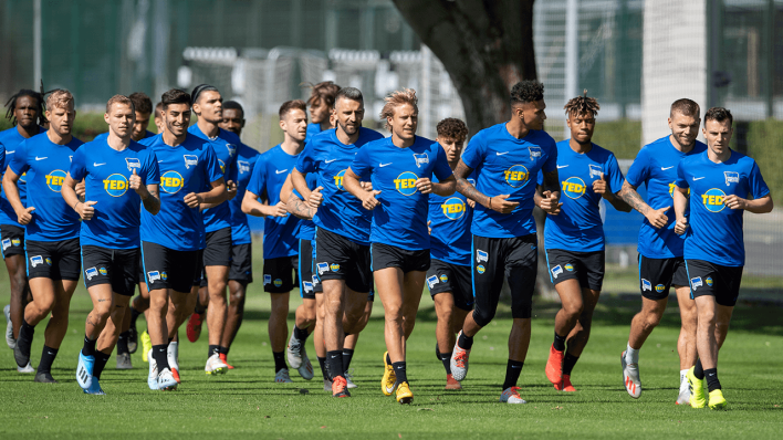 Training der Spieler des Bundesligisten Hertha BSC © dpa/Soeren Stache