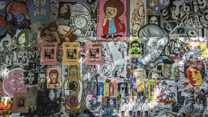 Symbolbild: Am 05.06.2015 prangt Kunst verschiedener Streetart-Künstler an einer Wand in Berlin-Friedrichshain. (Quelle: imago/Kraft)