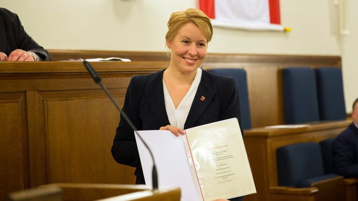 Bezirksbürgermeisterin Franziska Giffey nach ihrer Ernennung (Quelle: rbb/David Donschen)