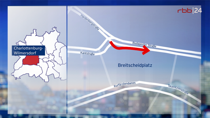 Route des Lkw am Breitscheidplatz (Quelle: rbb)