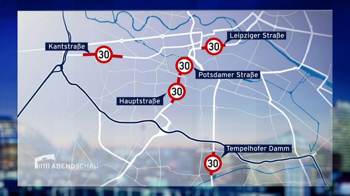 Grafik: Mögliche Tempo-30-Zonen in Berlin (Quelle: rbb-Abendschau)