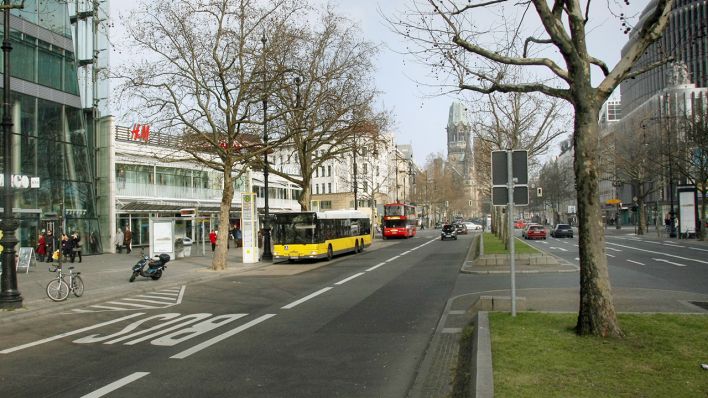 Der Kudamm an der Ecke Joachimsthaler Straße (Quelle: dpa/Soeren Stache)