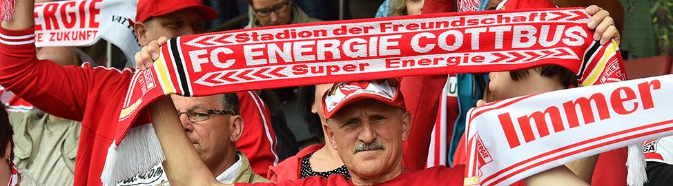Fans von Energie Cottbus (Quelle: dpa/Bernd Settnik)