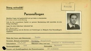 Kopf des MfS-Personalbogens von Werner Teske (Quelle: BStU)