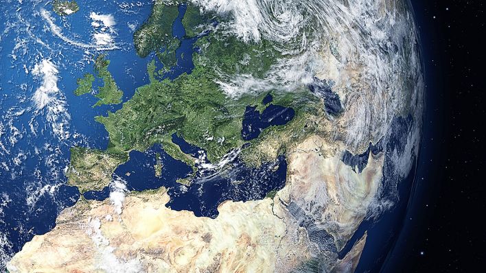 Europa, vom All aus gesehen (Quelle: NASA)