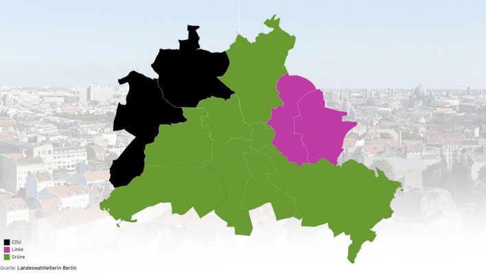 Meistgewählte Partein in Berlin (Quelle: Landeswahlleiter)