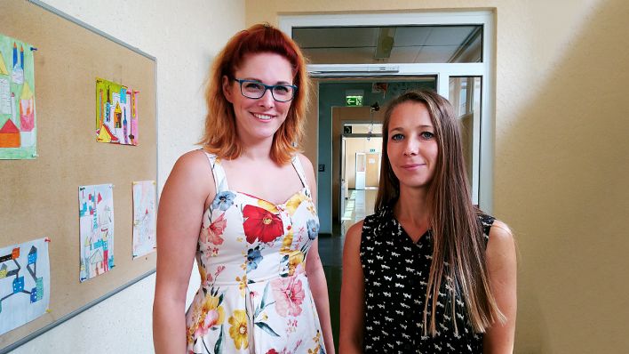 Seiteneinsteigerinnen an der Erich Kästner-Grundschule in Schwedt: Sabrina Kuschke und Nancy Gersdorf (Quelle: rbb/Stefanie Brockhausen)