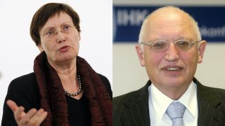 Kollage: Ingeborg Junge-Reyer (SPD) und EU-Politiker Günter Verheugen. (Quelle: dpa/Carstensen/Wolf)
