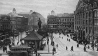 Fotopostkarte: Blick auf den Alexanderplatz um 1925 mit der Berolina in süd-westlicher Richtung. Rechts das Kaufhaus H. Tietz. (Quelle: akg-images)