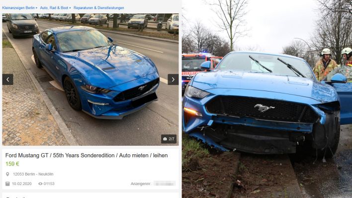 Treptow Kopenick Bei Ebay Geliehener Jubilaums Mustang In Berlin