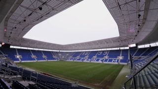 Das leere Stadion der TSG Hoffenheim. Quelle: imago images/Ulmer