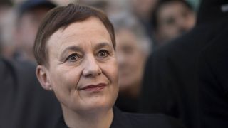 Ulrike Trautwein, Generalsuperintendentin Berlin, nimmt am 16.03.207 an einer Kundgebung Religionen in Berlin teil (Quelle: imago images/IPON)