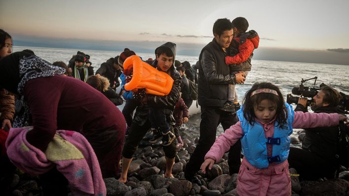 Ankunft von Flüchtlingen auf Lesbos am 02.03.2020. (Quelle: dpa/Eurokinissi)