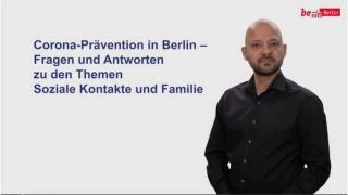 Ein Gebärdendolmetscher informiert auf der Seite des Landes Berlin über das Coronavirus. (Bild: berlin.de)