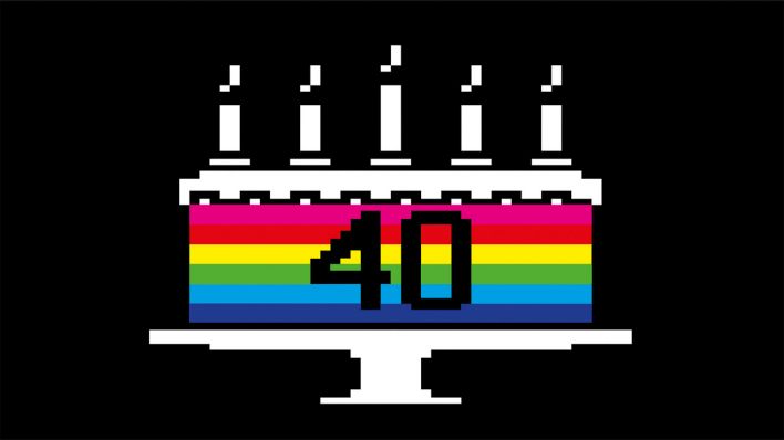 Eine digitale Torte mit Kerzen und der Zahl 40. (Quelle: ARD Text/ RBB)