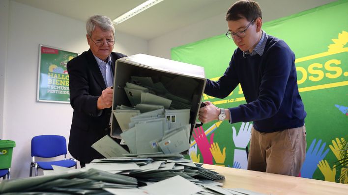 Archivbild: Auszählung einer Wahlurne in Brandenburg. (Quelle: imago images)