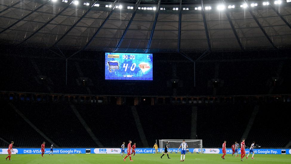 Union Berlin verliert das Derby-Rückspiel gegen Hertha deutlich. Quelle: dpa/Stuart Franklin