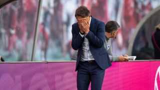 Hertha-Trainer Bruno Labbadia ist enttäuscht (Quelle: imago images/Camera 4)
