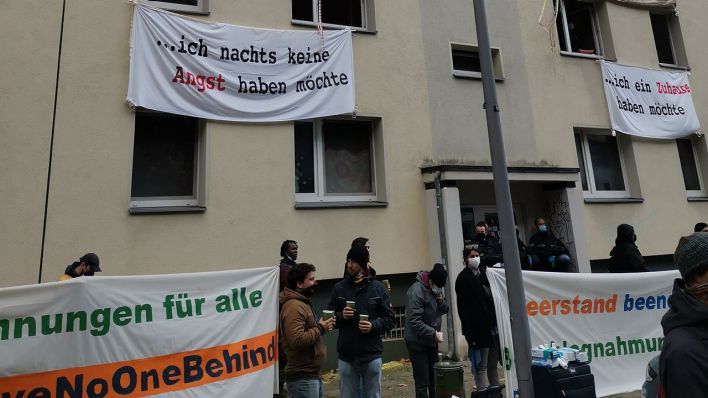 Besetzung der Habersaathstr. 40-48 am 29.10.2020. (Quelle: Die Linke Berlin/Tobias Schulze)