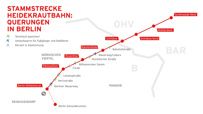 Eine Karte der Stammstrecke Heidekrautbahn (Bild: rbb24/Dave Rossel)
