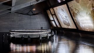 Model des War Room von Ken Adam am 24.04.2019 zu sehen bei einer Ausstellung im Design Museum London. (Quelle: dpa/Photoshot)