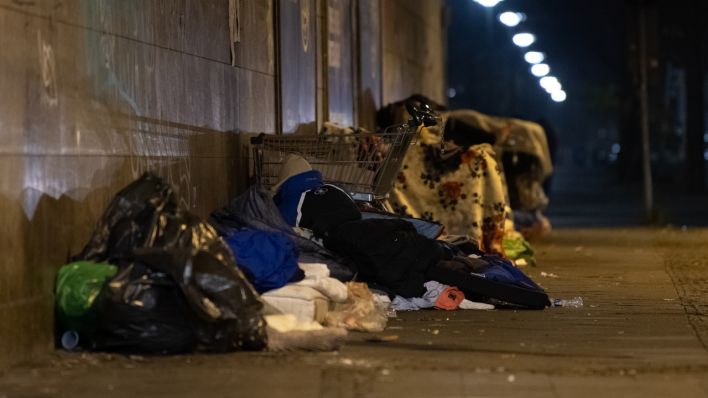 Schlafende Obdachlose in Berlin, Archivbild (Quelle: DPA/Paul Zinken)