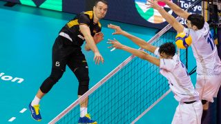 BR Volleys-Neuzugang Denys Kaliberda im Länderspiel Deutschland gegen Frankreich(Quelle: imago images/Camera 4)