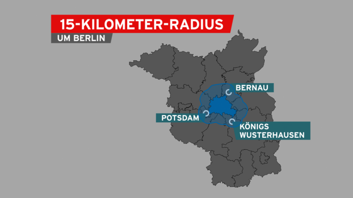 Die Grafik zeigt den 15-Kilometer-Radius um Berlin (Bild: rbb|24)