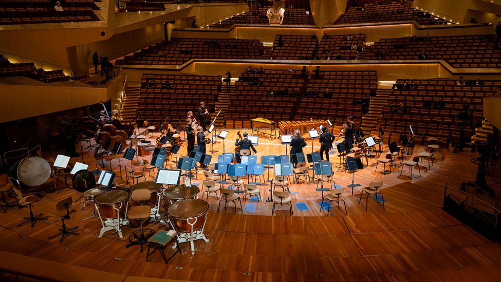 Pilotprojekt Perspektive Kultur am 20. März 2021 in der Berliner Philharmonie. Vorkonzert der Karajan-Akademie. (Quelle: Berliner Philharmoniker/Stephan Rabold)