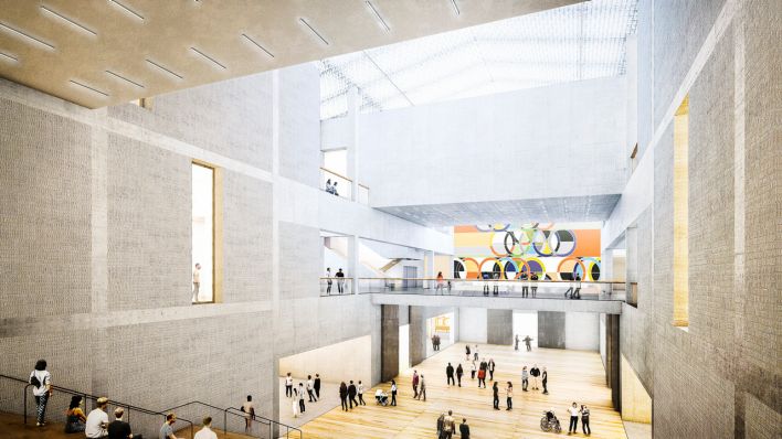 Stand der Planungen für das Museum des 20. Jahrhunderts am Kulturforum, März 2021. (Quelle: Herzog & de Meuron)