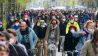Hunderte Menschen demonstrieren am 01.05.2021 auf dem Fahrrad (Bild: imago images/Stefan Zeitz)