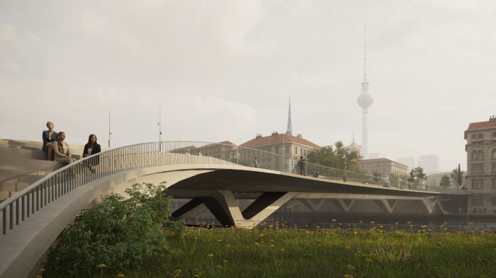 Siegerentwurf für neue Mühlendammbrücke (Quelle: Arup Deutschland GmbH / Architekten von COBE A/S )