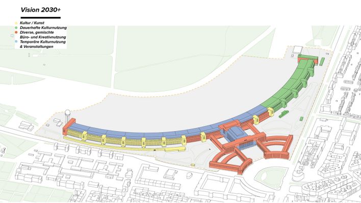 Vision 2030+ für den Flughafen Tempelhof. (Quelle: Tempelhof Projekt GmbH)