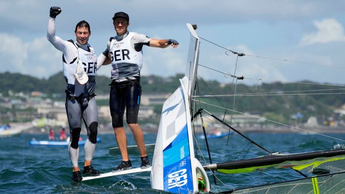 Deutschlands Erik Heil und Thomas Plössel beim olympischen Segeln