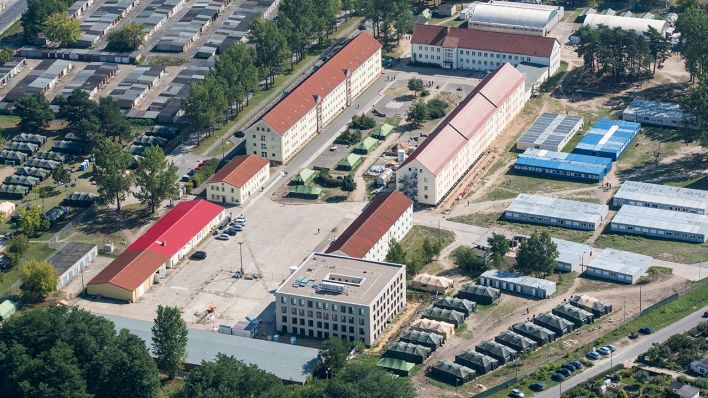 Gelände der Erstaufnahmestelle für Asylbewerber in Eisenhüttenstadt (Brandenburg) (Quelle: dpa/Patrick Pleul)