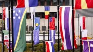 Archivbild: Am 24.10.2017 wehen in Bonn die Flaggen aller Mitglieder der Vereinten Nationen (Bild: imago images/Christoph Hardt)