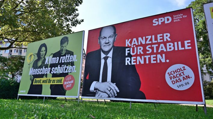Wahlplakate der SPD und Bündnis 90/Die Grünen (Quelle: Daniel Kubirski)