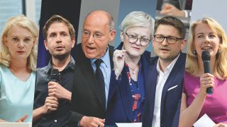 Saskia Ludwig (CDU), Kevin Kühnert (SPD), Gregor Gysi (Die Linke), Renate Künast (Bündnis 90/Die Grünen), René Springer (AfD) und Linda Teuteberg (FDP) (Quelle: dpa/Collage: rbb24)