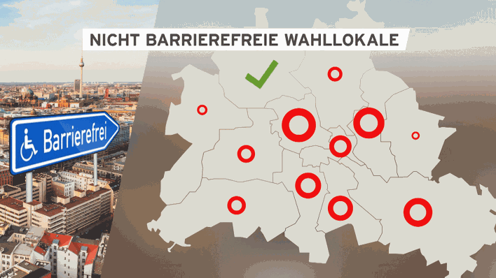 400 Berliner Wahllokale sind nicht barrierefrei (Bild: rbb).