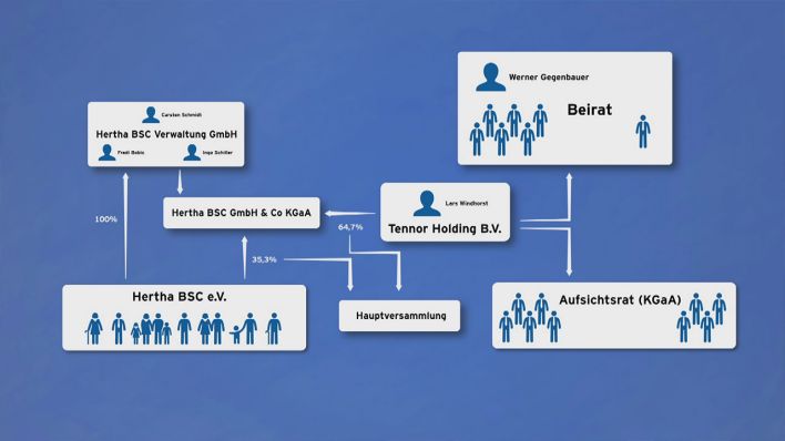 Der organisatorische Aufbau von Hertha BSC. / Grafik: rbb