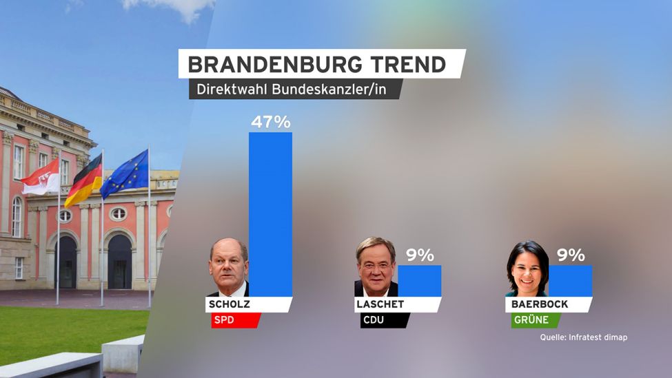 Grafik: Brandenburg Trend zu Direktwahl BundeskanzlerIn. (Quelle: infratest dimap)