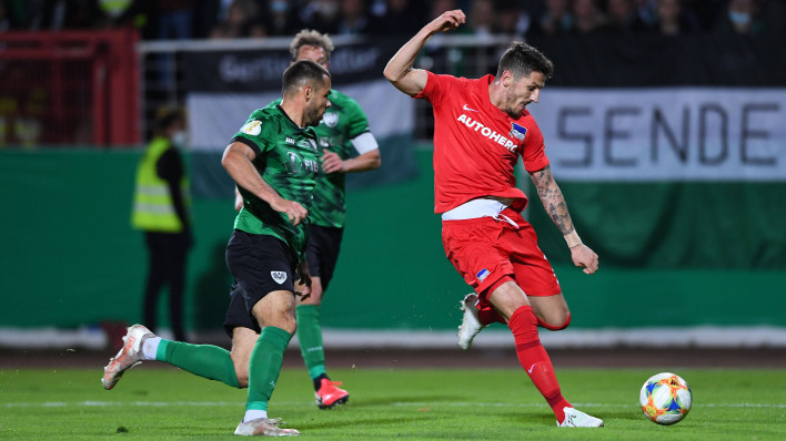 Stevan Jovetic im Spiel gegen Preußen Münster. Quelle: imago images/Revierfoto